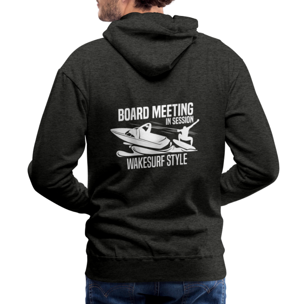 Board Meeting In Session Wakesurf Style Men’s Premium Hoodie - charcoal gray