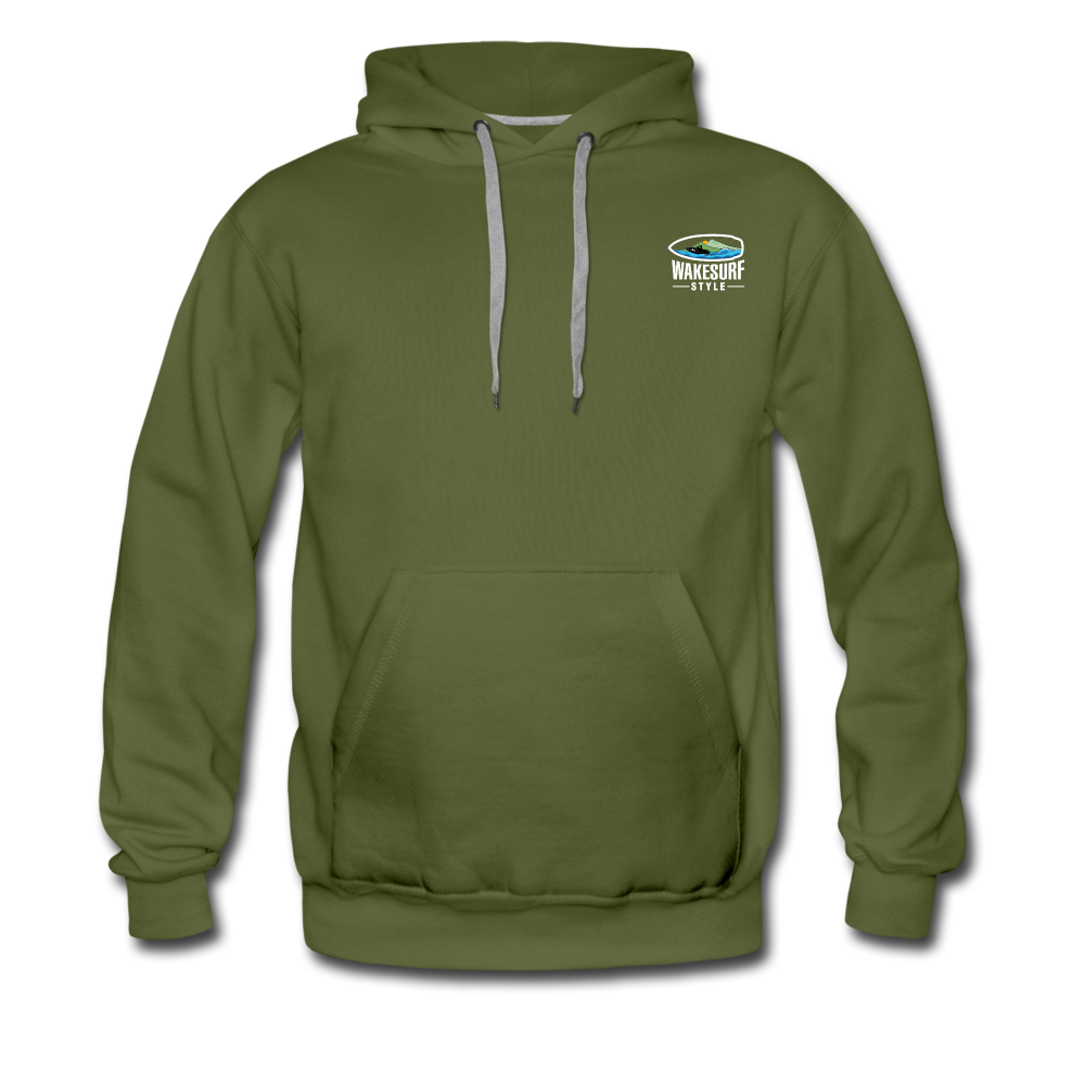 Board Meeting In Session Wakesurf Style Men’s Premium Hoodie - olive green