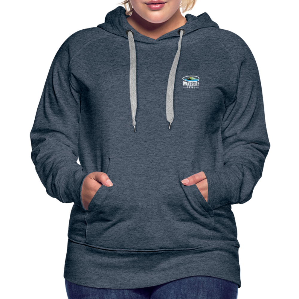 Dawn Patrol Wakesurf Style Women’s Premium Hoodie - heather denim