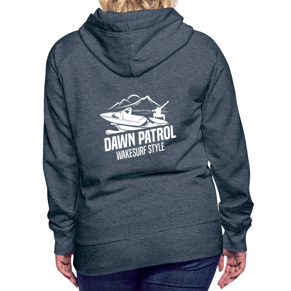 Dawn Patrol Wakesurf Style Women’s Premium Hoodie - heather denim