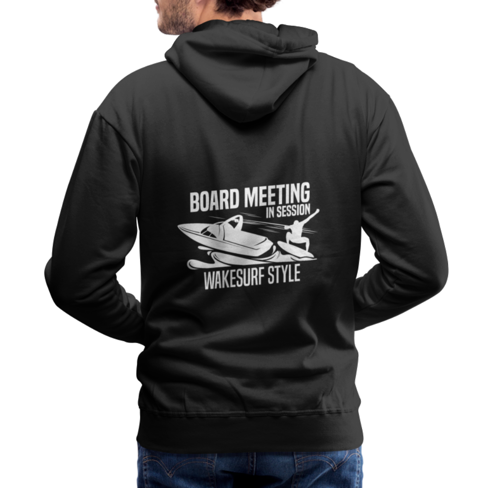 Board Meeting In Session Wakesurf Style Men’s Premium Hoodie - black