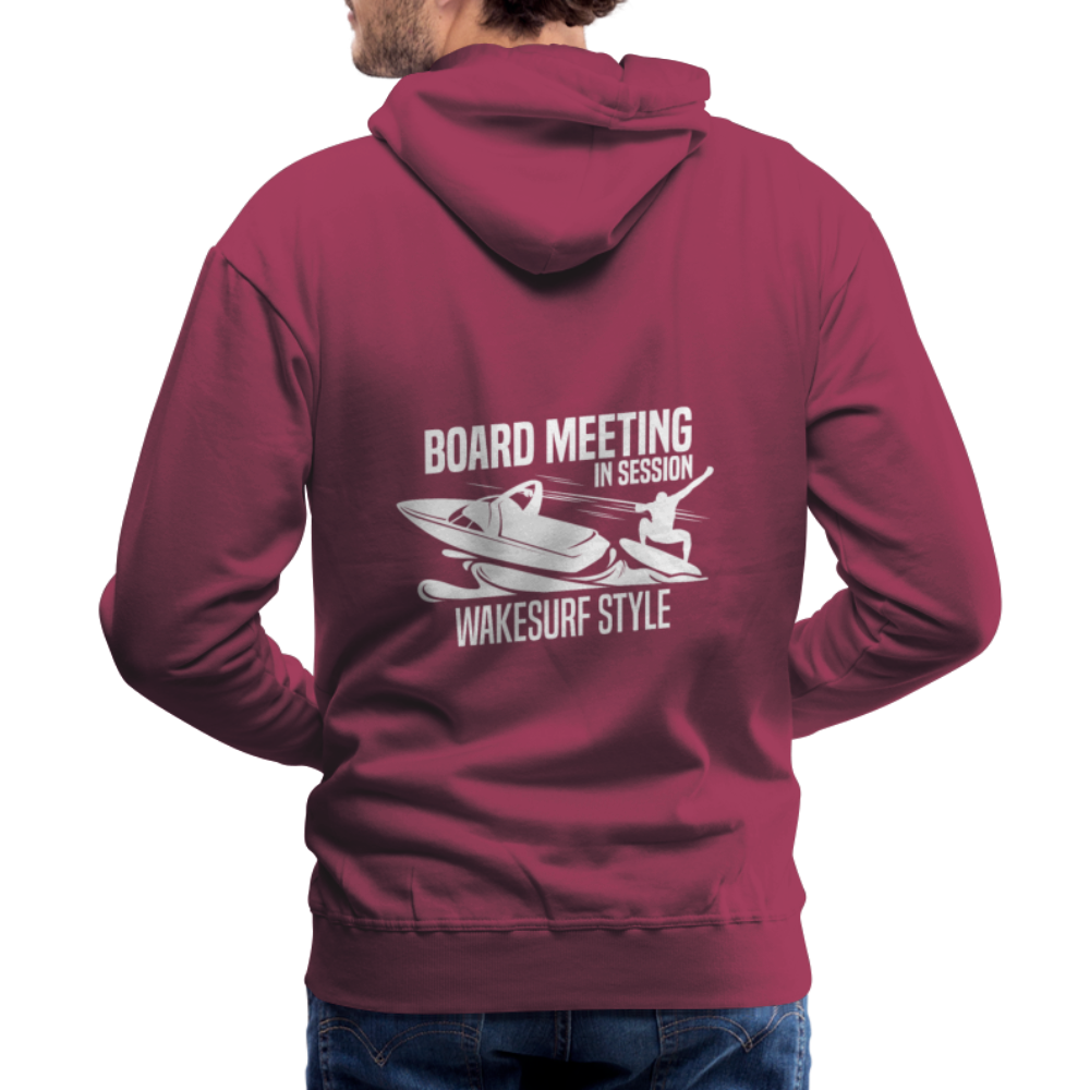 Board Meeting In Session Wakesurf Style Men’s Premium Hoodie - burgundy