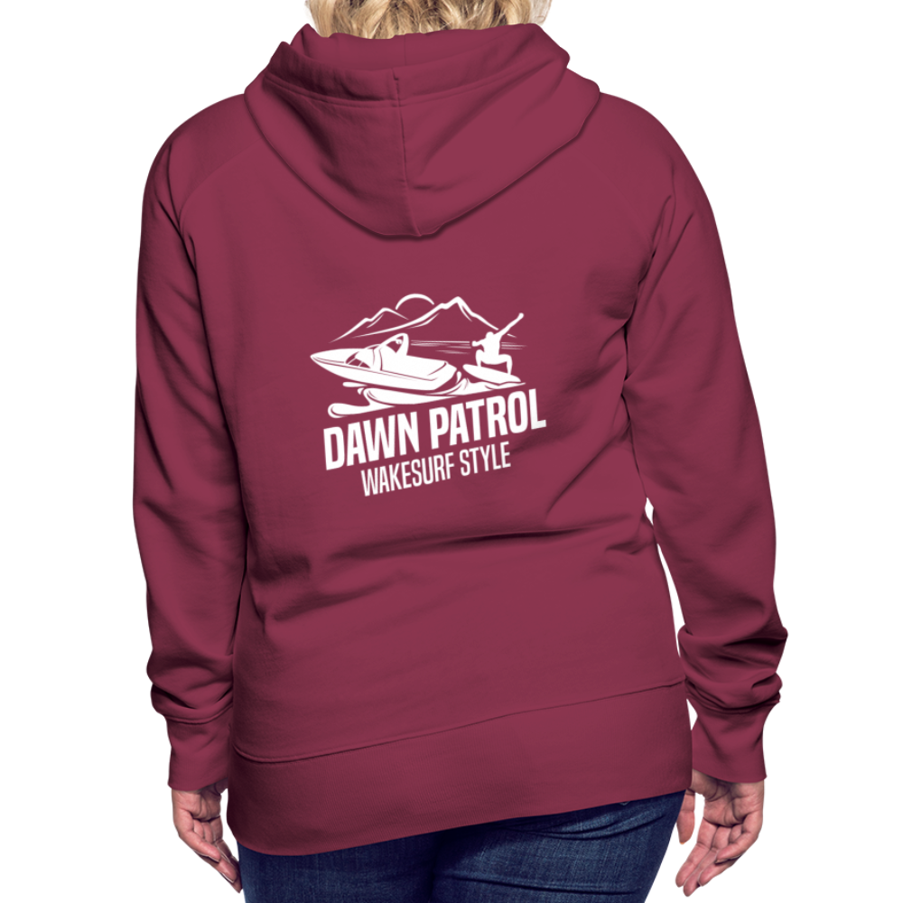 Dawn Patrol Wakesurf Style Women’s Premium Hoodie - burgundy