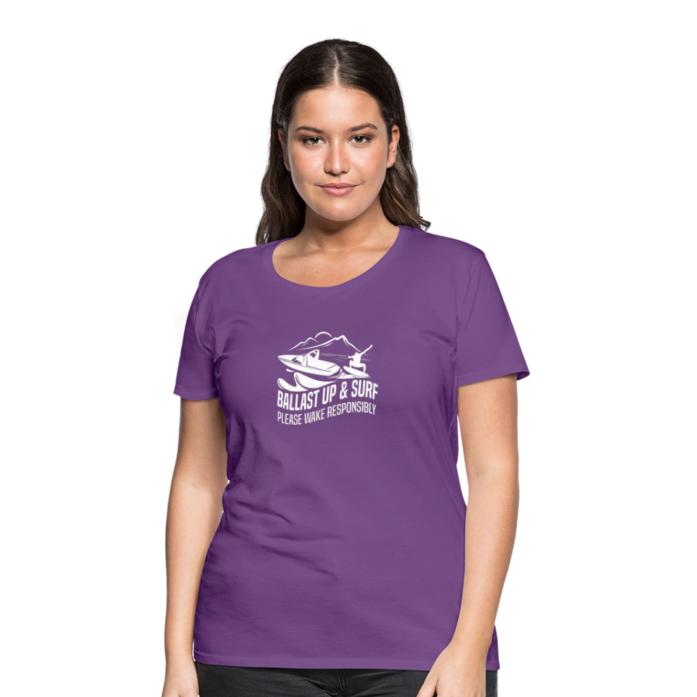 Ballast Up & Surf - Wake Responsibly Women’s Premium T-Shirt - purple