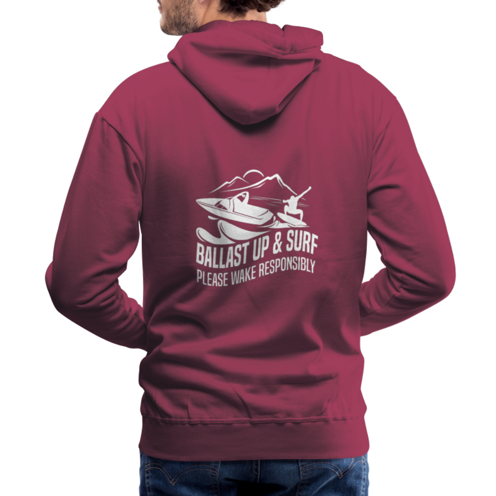 Ballast Up & Surf - Wake Responsibly - Men’s Premium Hoodie - burgundy