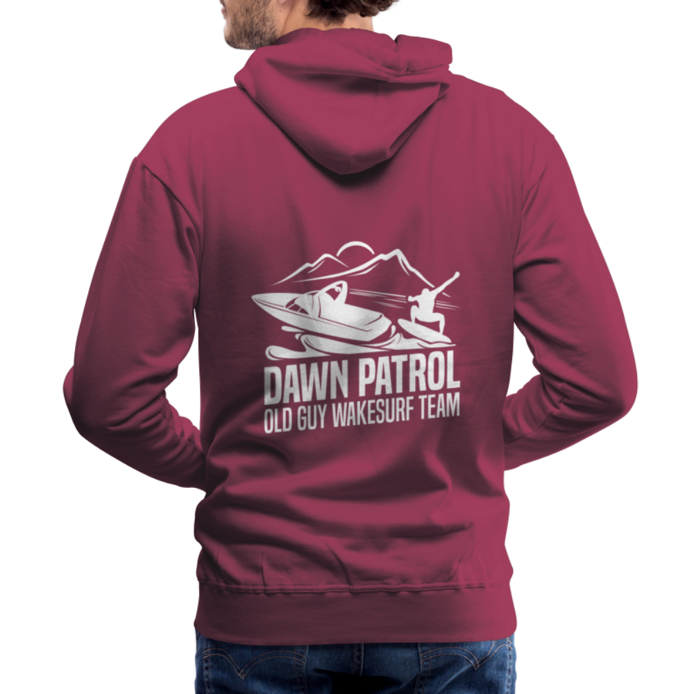 Dawn Patrol - Old Guy Wakesurf Team Men’s Premium Hoodie - burgundy