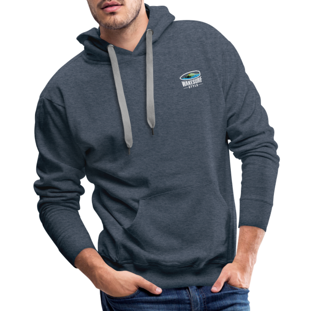 Dawn Patrol - Old Guy Wakesurf Team Men’s Premium Hoodie - heather denim