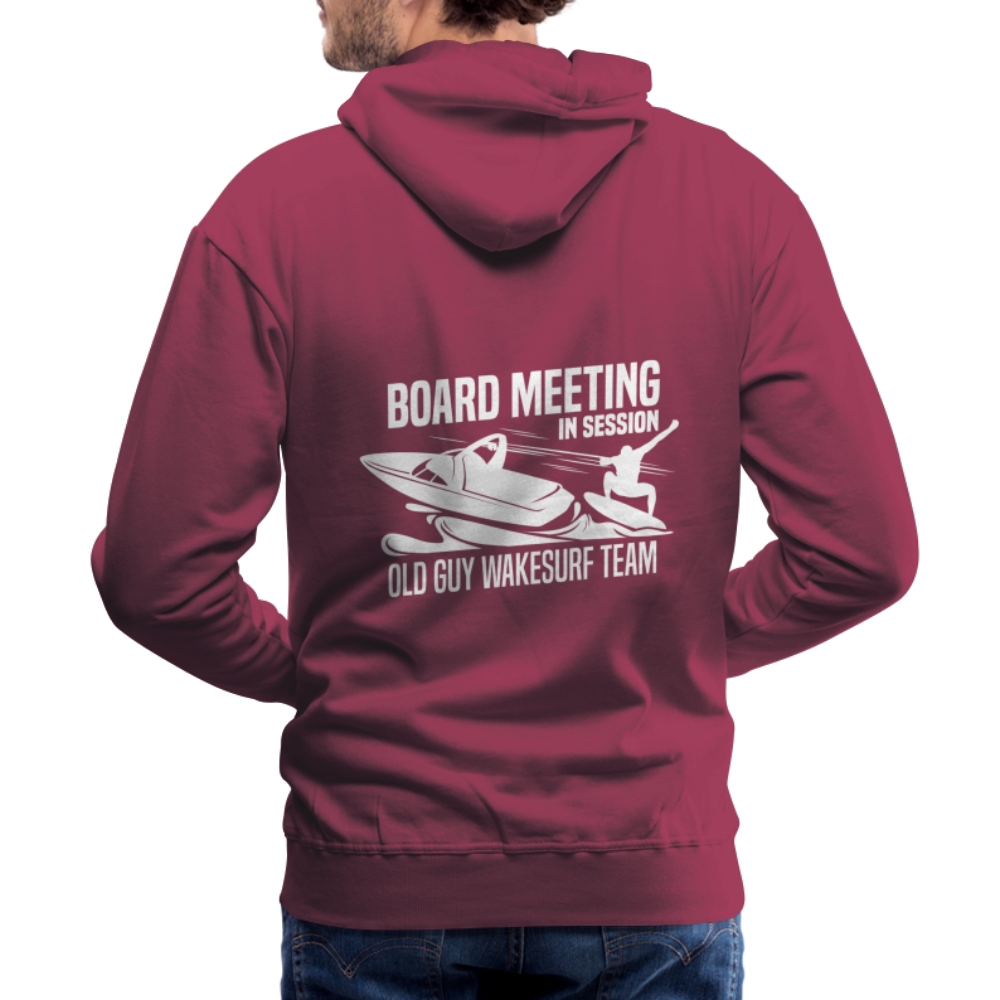 Board Meeting in Session - Old Guy Wakesurf Team Men’s Premium Hoodie - burgundy