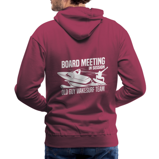Board Meeting in Session - Old Guy Wakesurf Team Men’s Premium Hoodie - burgundy