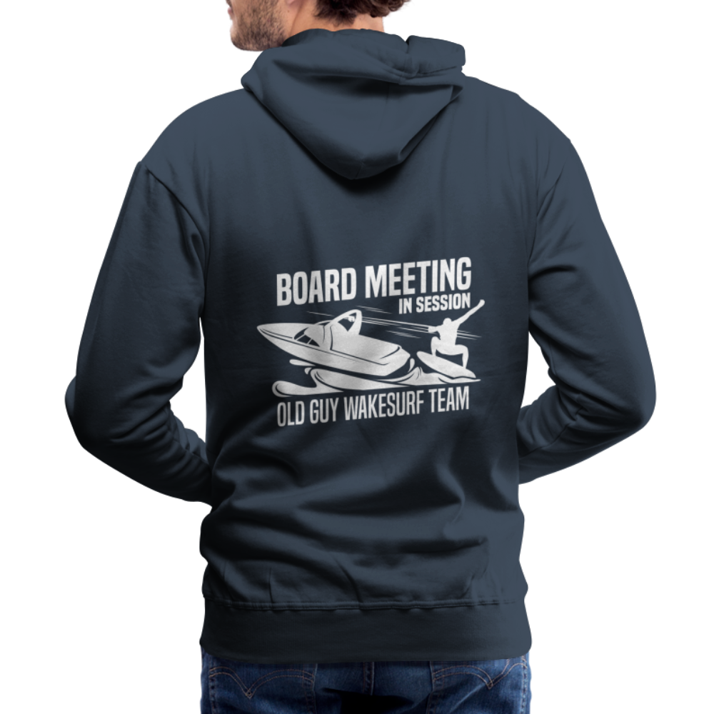 Board Meeting in Session - Old Guy Wakesurf Team Men’s Premium Hoodie - navy