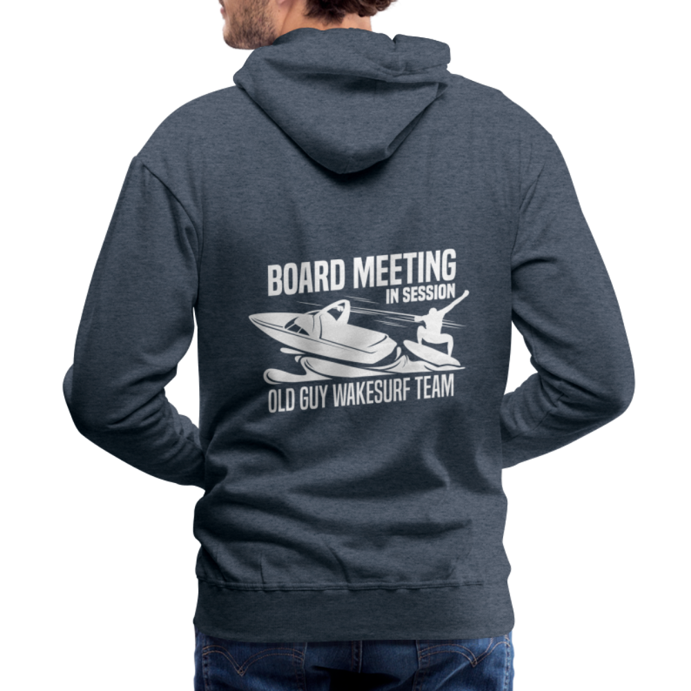Board Meeting in Session - Old Guy Wakesurf Team Men’s Premium Hoodie - heather denim