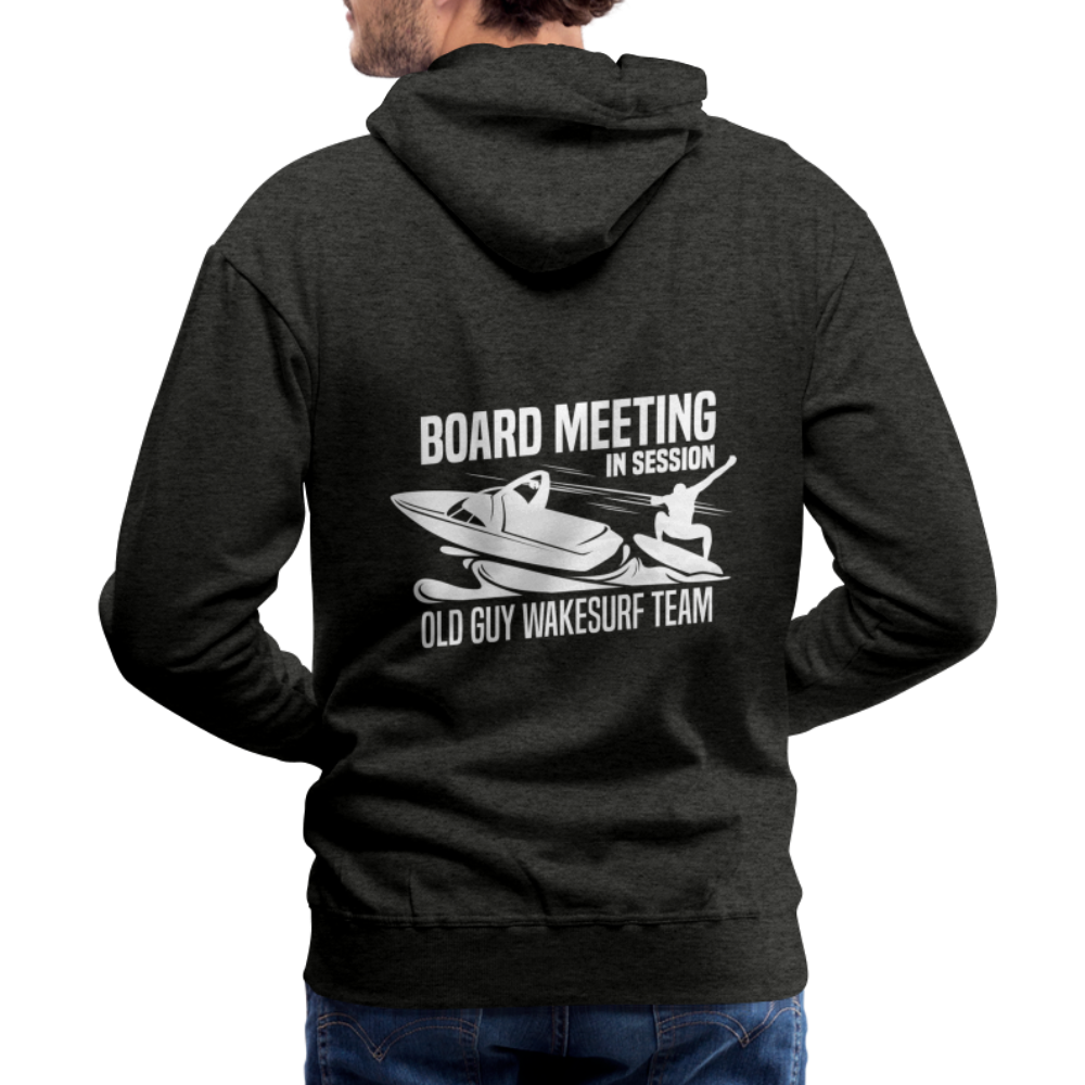 Board Meeting in Session - Old Guy Wakesurf Team Men’s Premium Hoodie - charcoal grey