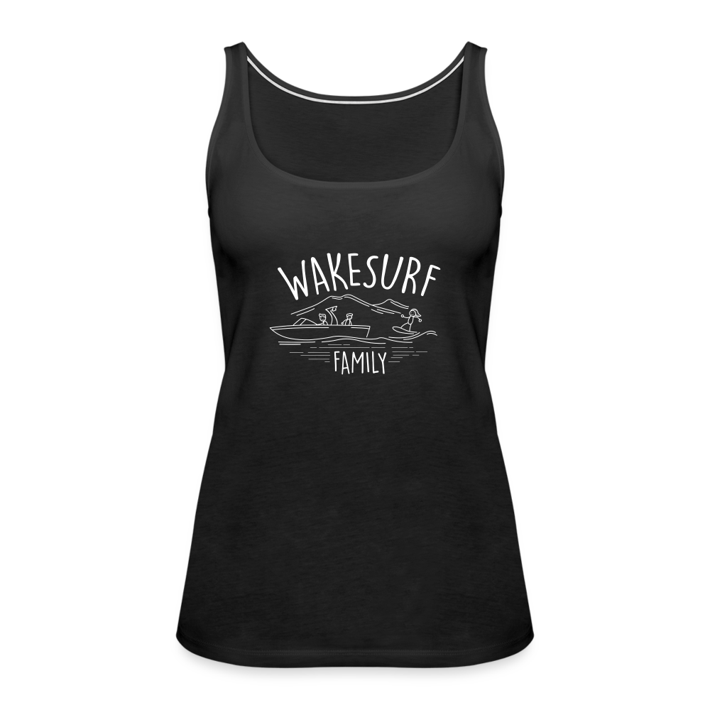 Wakesurf Family (boy) Women's Premium Tank Top - black