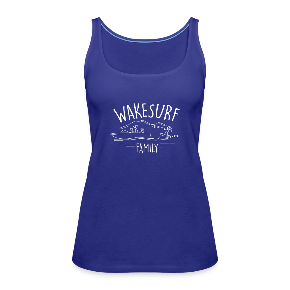 Wakesurf Family (boy) Women's Premium Tank Top - royal blue