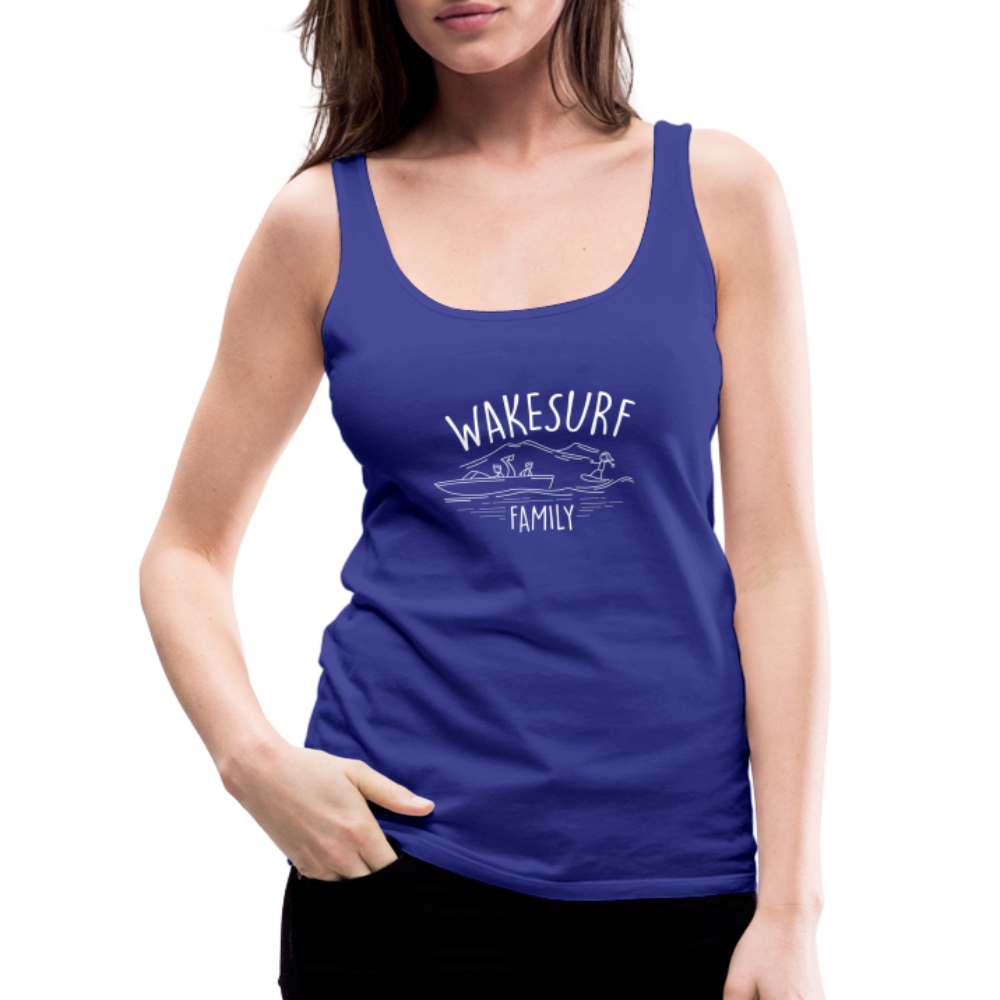 Wakesurf Family (boy) Women's Premium Tank Top - royal blue