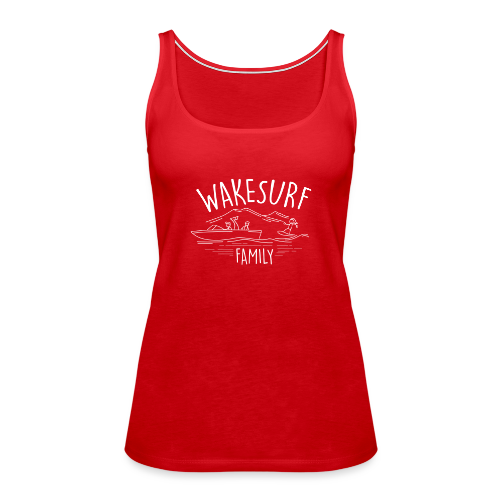 Wakesurf Family (boy) Women's Premium Tank Top - red