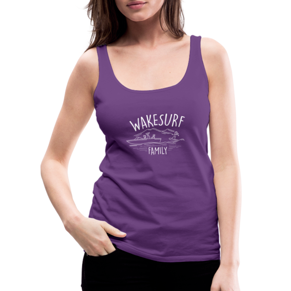 Wakesurf Family (boy) Women's Premium Tank Top - purple