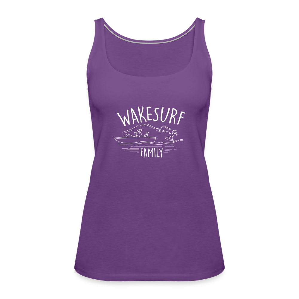 Wakesurf Family (boy) Women's Premium Tank Top - purple