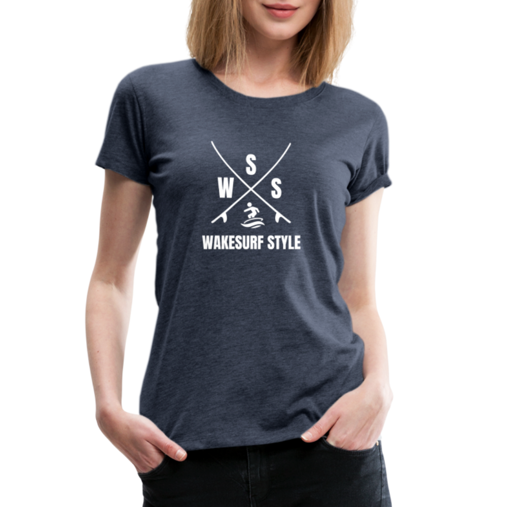 Wakesurf Style Women’s Premium T-Shirt - heather blue