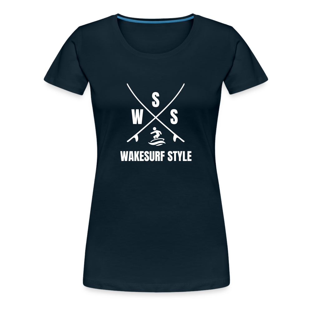 Wakesurf Style Women’s Premium T-Shirt - deep navy
