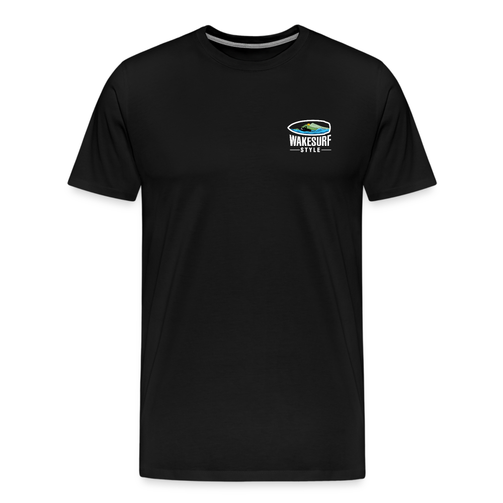 Go Big - Wake Responsibly Image on Back / Logo on Front Men's Premium T-Shirt - black