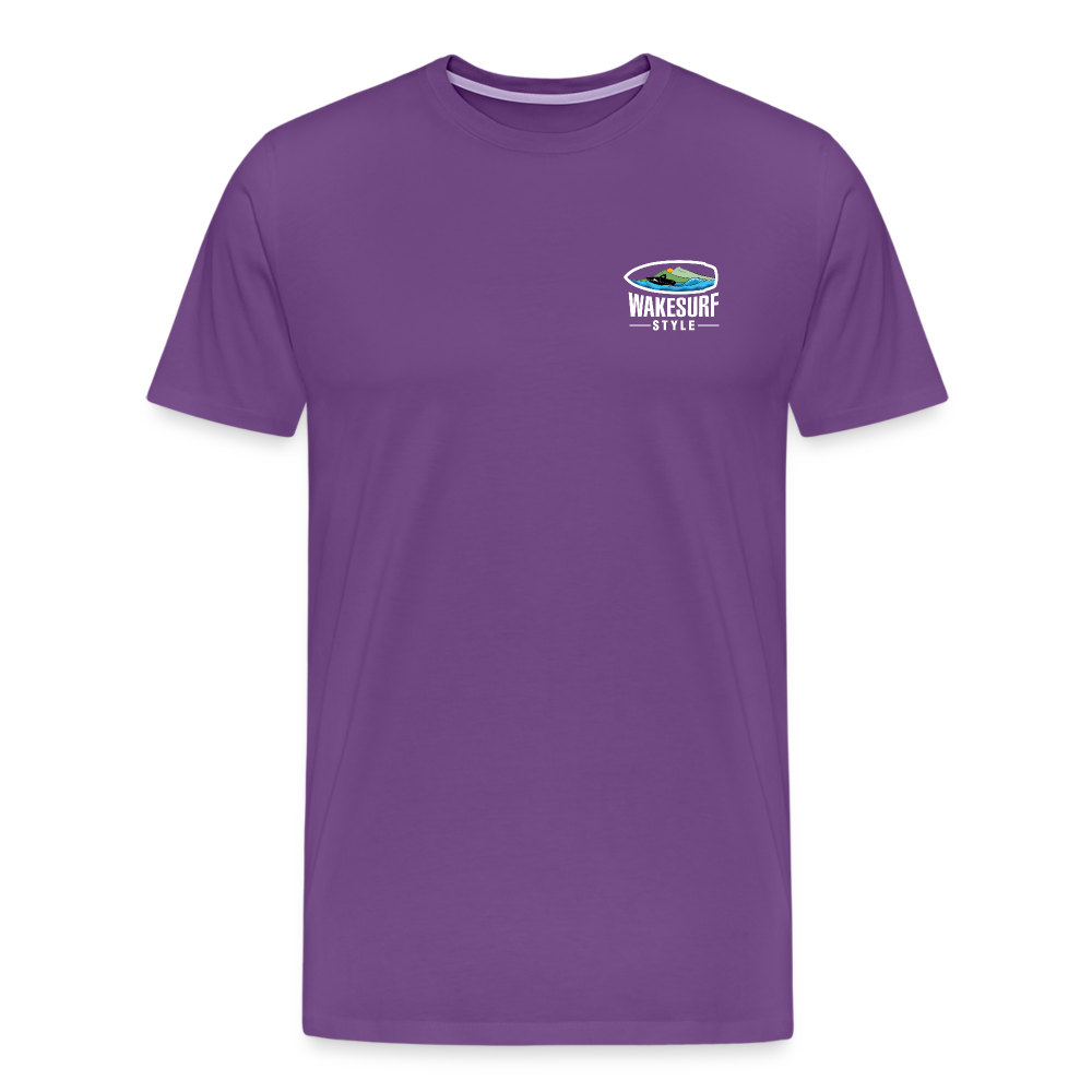 Go Big - Wake Responsibly Image on Back / Logo on Front Men's Premium T-Shirt - purple