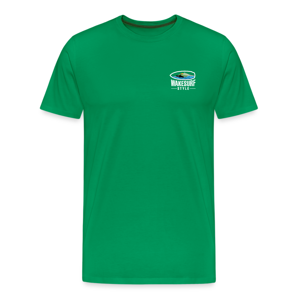 Go Big - Wake Responsibly Image on Back / Logo on Front Men's Premium T-Shirt - kelly green