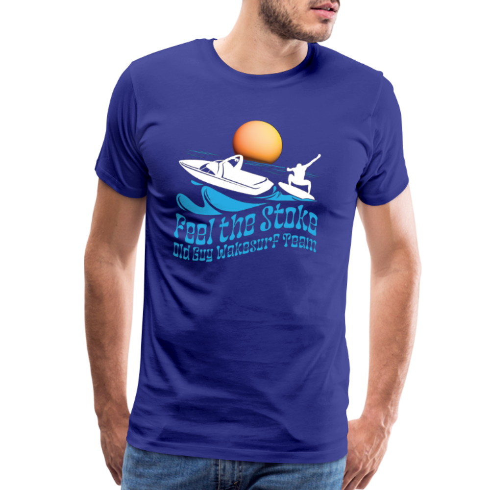 Feel the Stoke - Old Guy Wakesurf Team - Men's Premium T-Shirt - royal blue