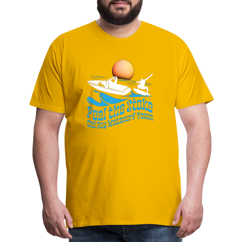 Feel the Stoke - Old Guy Wakesurf Team - Men's Premium T-Shirt - sun yellow