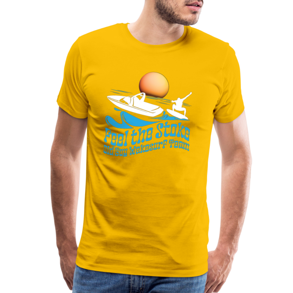 Feel the Stoke - Old Guy Wakesurf Team - Men's Premium T-Shirt - sun yellow