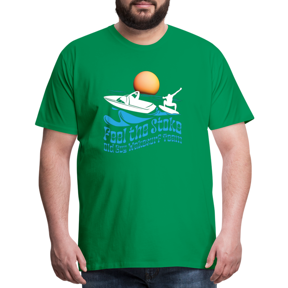 Feel the Stoke - Old Guy Wakesurf Team - Men's Premium T-Shirt - kelly green
